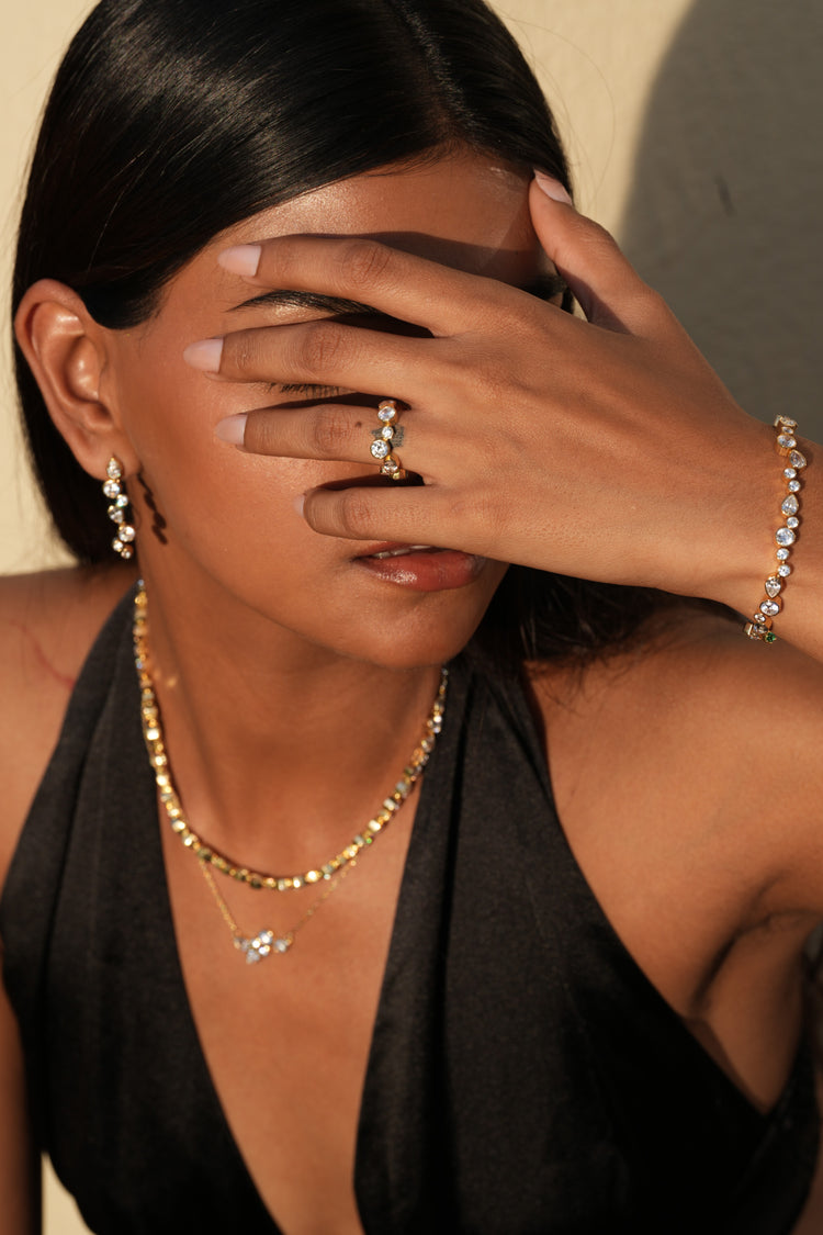 The Sequence Eternity Ring worn by model (PRA02743)