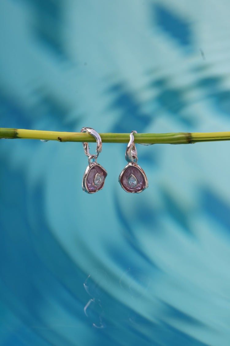 The Pear Earring worn by model (PRA02656)