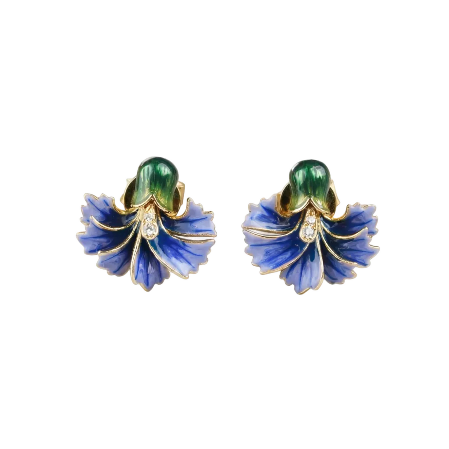 The Iris Enamel Stud Earrings Soléi