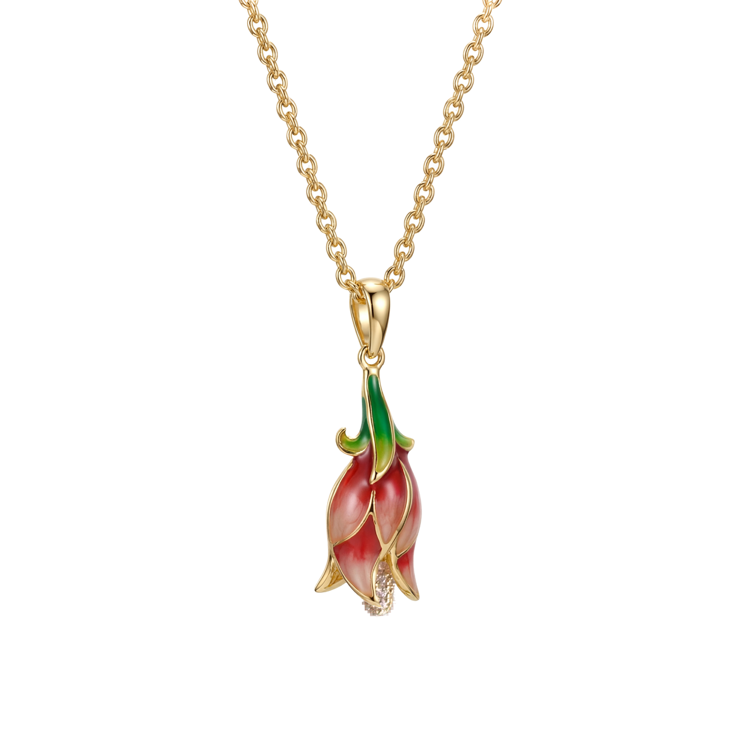 The Fuchsia Enamel Necklace Soléi